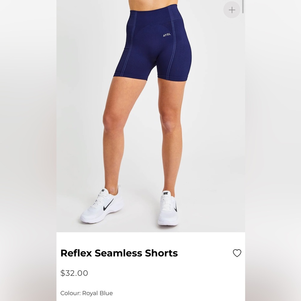 Aybl reflex seamless shorts in royal blue